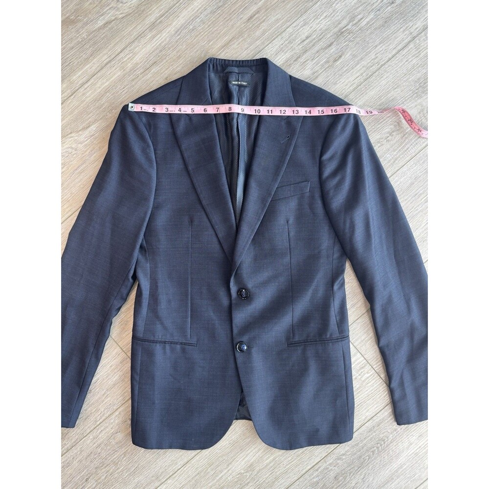 Giorgio Armani SOHO Men’s Size 48 Navy Wool Silk 2-Button Blazer Made Italy
